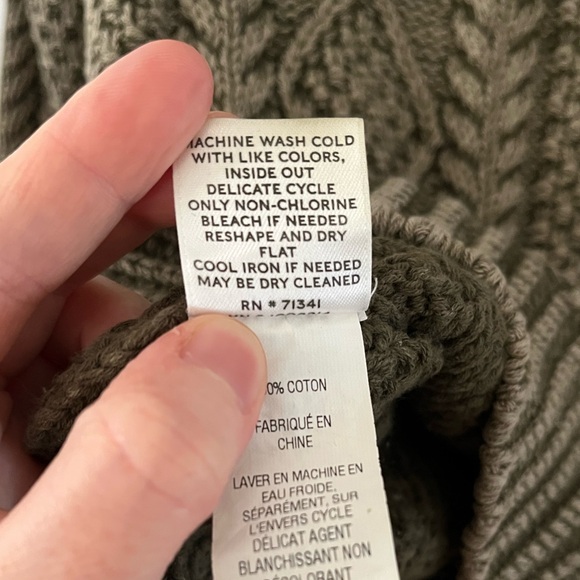 Green Cable Knit LL Bean Sweater - Picture 7 of 7